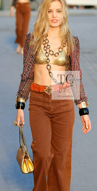 CHANEL 11C Red Black Silver Metalic Cropped Jacket 36 シャネル レッド ブラック シルバー メタリック ジャケット 即発