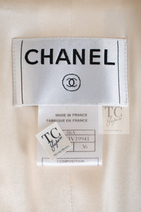 CHANEL 06A Ivory Black Trimming Wool Tweed Jacket 36 シャネル アイボリー ブラック トリミング ウール ツイード ジャケット 即発