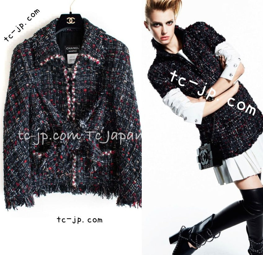 CHANEL 10A Black Multi Lesage Tweed Jacket 36 38 シャネル ブラック マルチカラー ルサージュ ツイード ジャケット 即発