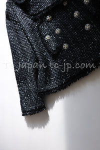 CHANEL 13C Black Ribbon Lesage Tweed Jacket 40 シャネル ブラック リボンテープ ロゴ ルサージュ ツイード ジャケット 即発