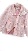 CHANEL 99S Rose Pink White Cotton Wool Tweed Jacket 38 シャネル ローズ ピンク ホワイト コットン ウール ツイード ジャケット 即発