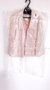 CHANEL 99S Rose Pink White Cotton Wool Tweed Jacket 38 シャネル ローズ ピンク ホワイト コットン ウール ツイード ジャケット 即発