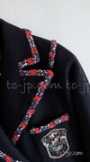 CHANEL 12PF Paris Bombay Black Wool Cashmere Blazer Jacket 34シャネル ブラック エンブレム ウール カシミヤ ブレザー ジャケット 即発