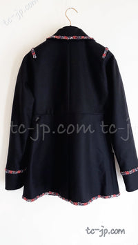 CHANEL 12PF Paris Bombay Black Wool Cashmere Blazer Jacket 34シャネル ブラック エンブレム ウール カシミヤ ブレザー ジャケット 即発
