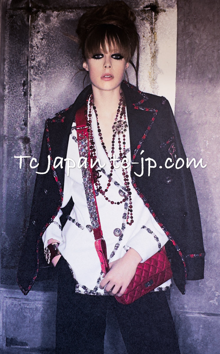 CHANEL 12PF Paris Bombay Black Wool Cashmere Blazer Jacket 34シャネル ブラック エンブレム ウール カシミヤ ブレザー ジャケット 即発