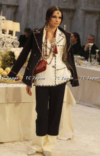 CHANEL 12PF Paris Bombay Black Wool Cashmere Blazer Jacket 34シャネル ブラック エンブレム ウール カシミヤ ブレザー ジャケット 即発