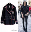 CHANEL 12PF Paris Bombay Black Wool Cashmere Blazer Jacket 34シャネル ブラック エンブレム ウール カシミヤ ブレザー ジャケット 即発