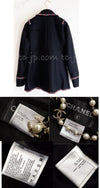 CHANEL 12PF Paris Bombay Black Wool Cashmere Blazer Jacket 34シャネル ブラック エンブレム ウール カシミヤ ブレザー ジャケット 即発