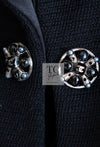 CHANEL 06PF Black Wool Silk Collar Gripoix Button Jacket 46 シャネル ブラック ウール シルク襟 グリポア 宝石ボタン ジャケット 即発