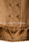 CHANEL 13C Gold Metallic Fringe Double Jacket 34 シャネル ゴールド メタリック ダブル ジャケット 即発