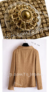 CHANEL 13C Gold Metallic Fringe Double Jacket 34 シャネル ゴールド メタリック ダブル ジャケット 即発