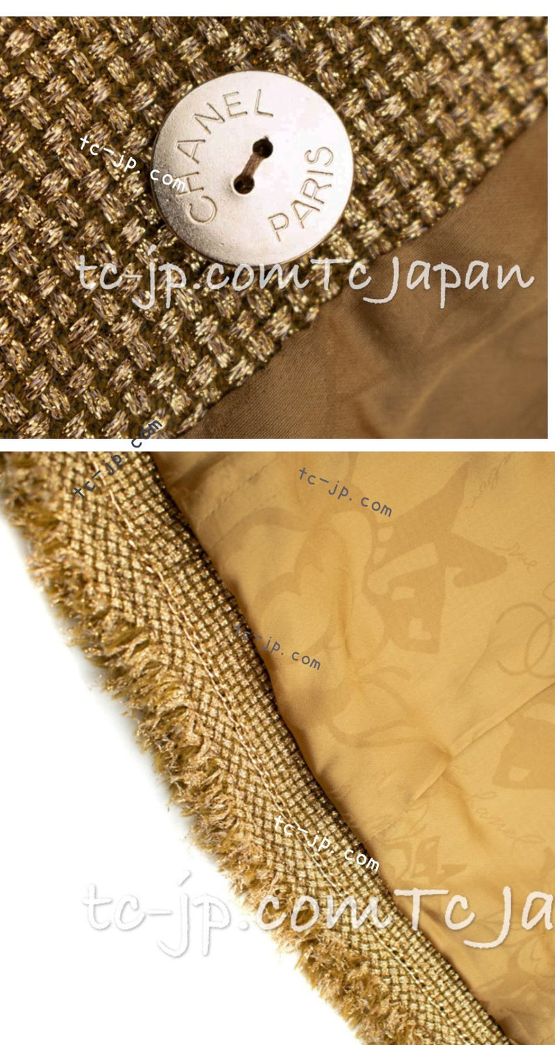 CHANEL 13C Gold Metallic Fringe Double Jacket 34 シャネル ゴールド メタリック ダブル ジャケット 即発