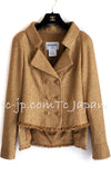 CHANEL 13C Gold Metallic Fringe Double Jacket 34 シャネル ゴールド メタリック ダブル ジャケット 即発