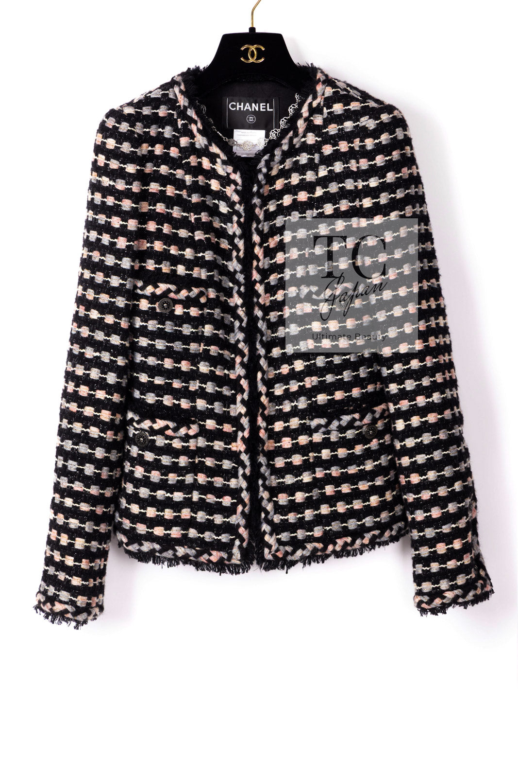 CHANEL 06A Black Metallic Multicolor Tweed Jacket 36 シャネル ブラック メタリック ツイード ジャケット スカート スーツ 即発