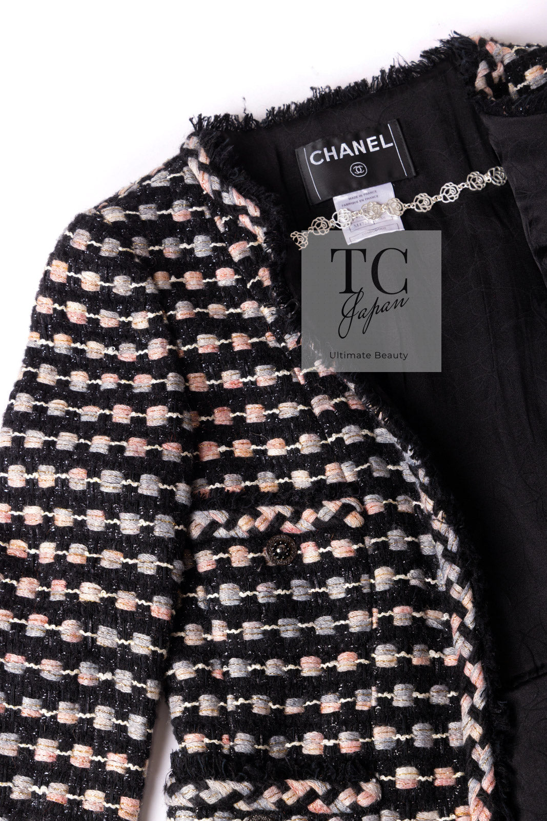 CHANEL 06A Black Metallic Multicolor Tweed Jacket 36 シャネル ブラック メタリック ツイード ジャケット スカート スーツ 即発