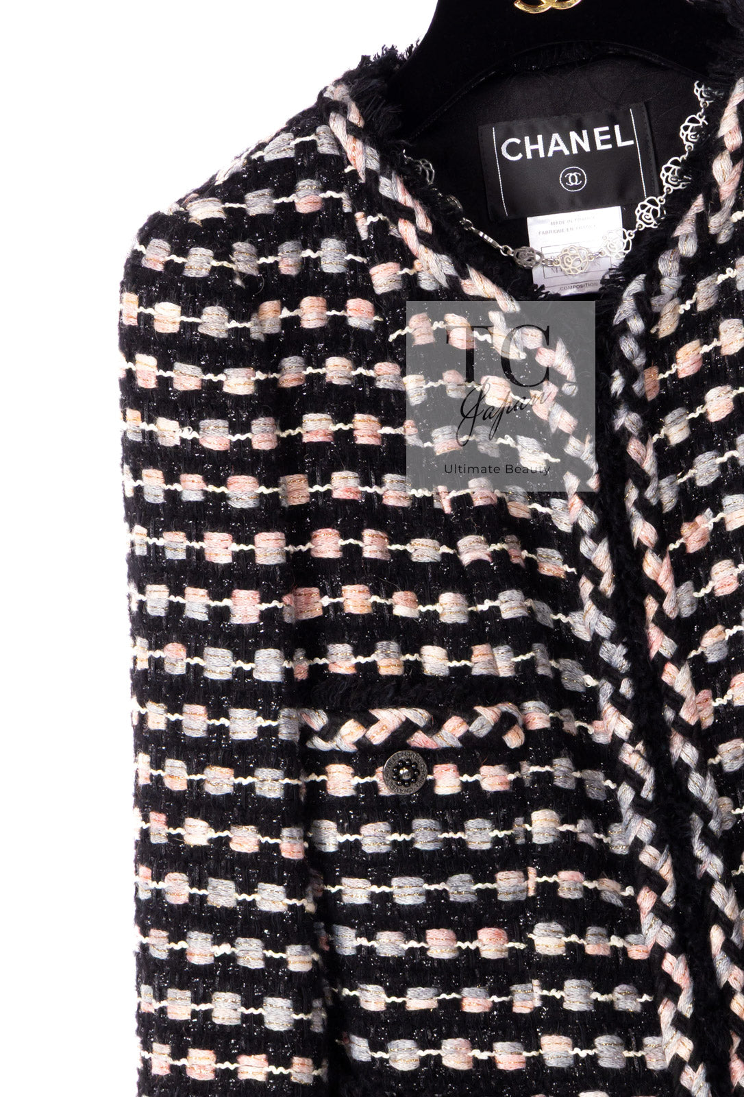 CHANEL 06A Black Metallic Multicolor Tweed Jacket 36 シャネル ブラック メタリック ツイード ジャケット スカート スーツ 即発