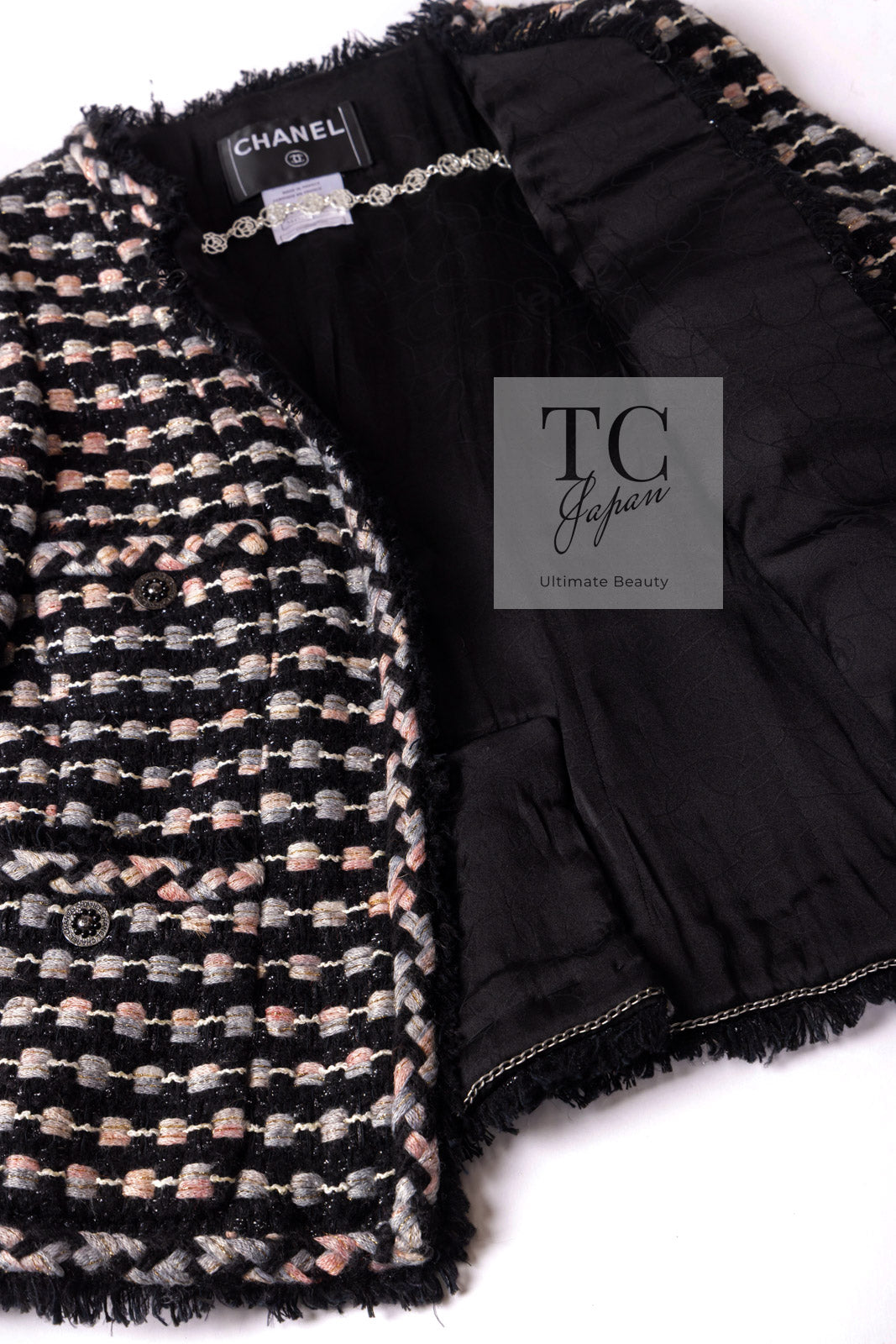 CHANEL 06A Black Metallic Multicolor Tweed Jacket 36 シャネル ブラック メタリック ツイード ジャケット スカート スーツ 即発