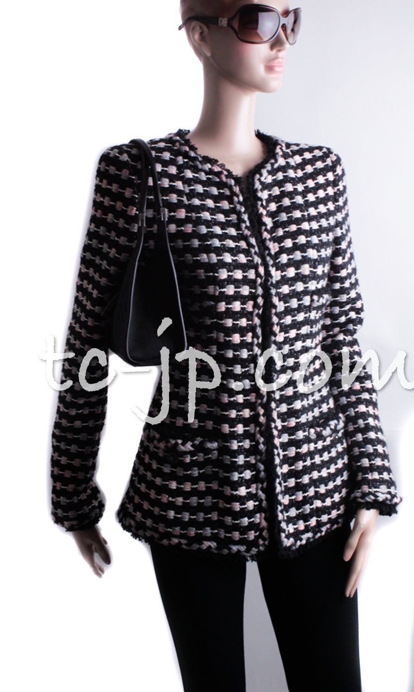 CHANEL 06A Black Metallic Multicolor Tweed Jacket 36 シャネル ブラック メタリック ツイード ジャケット スカート スーツ 即発