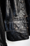 CHANEL 03A Charlize Theron Croc Leather Like Jacket 40 42 シャネル 女優シャーリーズセロン着・クロコダイル調・ジャケット - TC JAPAN