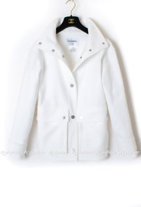 CHANEL 13S White Cotton Jacket Coat 38 40 42 シャネル ホワイト コットン ジャケット コート 即発