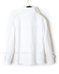 CHANEL 13S White Cotton Jacket Coat 38 40 42 シャネル ホワイト コットン ジャケット コート 即発