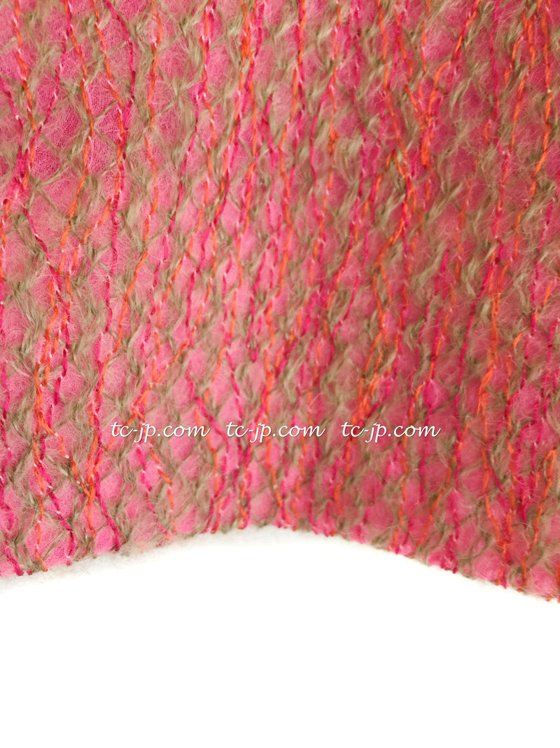 CHANEL 01C Pink Mohair Silk Cardigan Jacket 34 シャネル ピンク モヘア シルク カーディガン ジャケット 即発