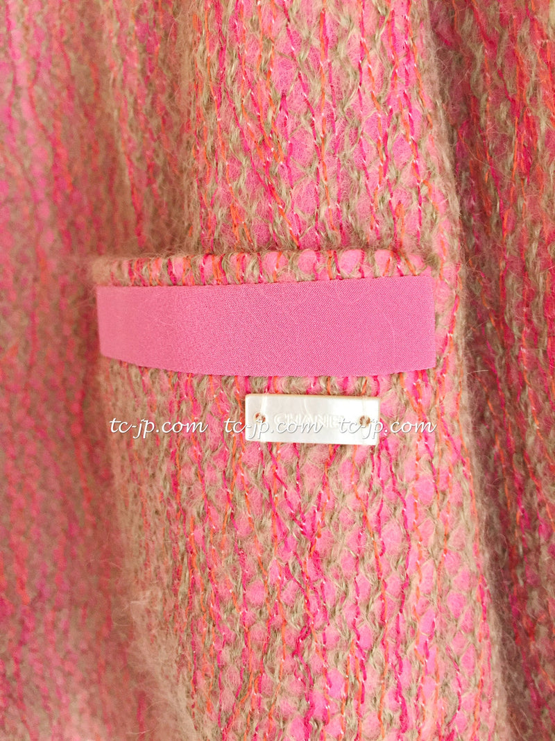 CHANEL 01C Pink Mohair Silk Cardigan Jacket 34 シャネル ピンク モヘア シルク カーディガン ジャケット 即発