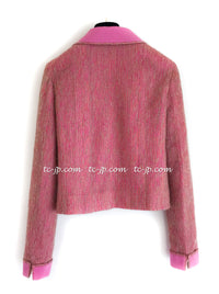 CHANEL 01C Pink Mohair Silk Cardigan Jacket 34 シャネル ピンク モヘア シルク カーディガン ジャケット 即発