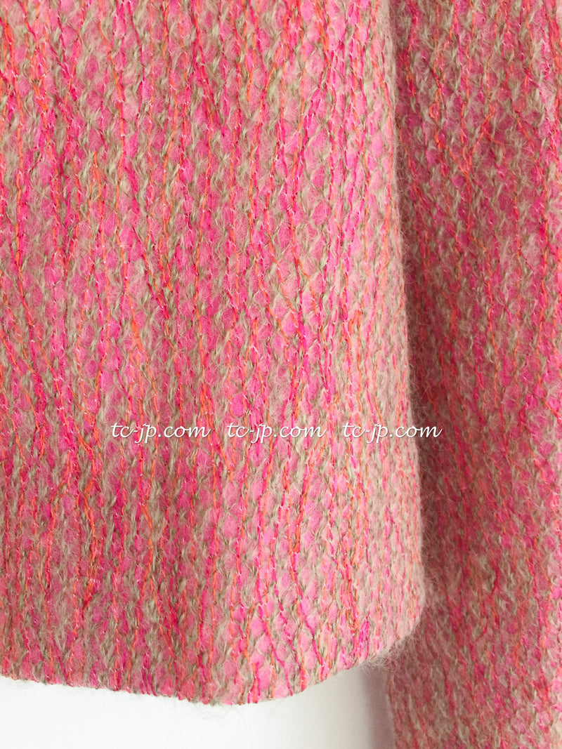 CHANEL 01C Pink Mohair Silk Cardigan Jacket 34 シャネル ピンク モヘア シルク カーディガン ジャケット 即発