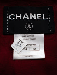 CHANEL 11A Red Black Metallic Fantasy Tweed Jacket 38 40 シャネル レッド ブラック メタリック ファンタジー ツイード ジャケット 即発