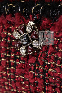 CHANEL Jacket 11A Red Black Gold Metallic Fantasy Tweed 40 シャネル ジャケット レッド ブラック ゴールド メタリック ファンタジー ツイード