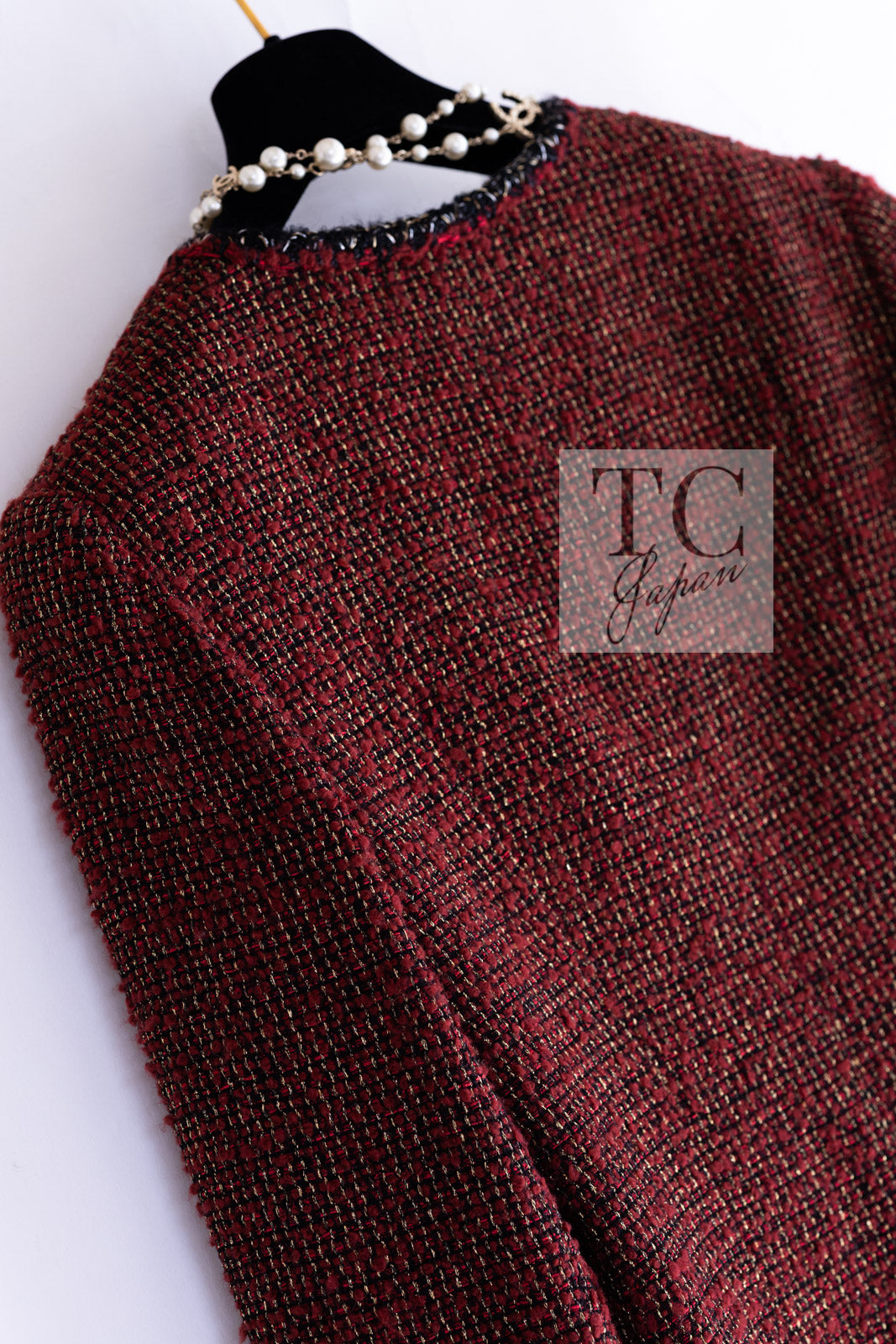 CHANEL 11A Red Black Metallic Fantasy Tweed Jacket 38 40 シャネル レッド ブラック メタリック ファンタジー ツイード ジャケット