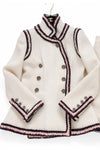 CHANEL 10PF Ivory Blade Trim Wool Tweed Jacket Skirt Suit 34 36 シャネル アイボリー ブレイド トリム ウール ツイード ジャケット スカート スーツ 即発 - TC JAPAN