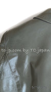 CHANEL 03C Gray Moss Calfskin Leather Camellia Jacket 38 シャネル モス グレー カメリア カーフスキン レザー ジャケット 即発
