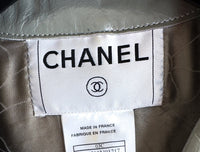 CHANEL 03C Gray Moss Calfskin Leather Camellia Jacket 38 シャネル モス グレー カメリア カーフスキン レザー ジャケット 即発