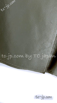 CHANEL 03C Gray Moss Calfskin Leather Camellia Jacket 38 シャネル モス グレー カメリア カーフスキン レザー ジャケット 即発