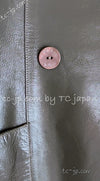 CHANEL 03C Gray Moss Calfskin Leather Camellia Jacket 38 シャネル モス グレー カメリア カーフスキン レザー ジャケット 即発