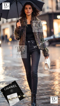 CHANEL 03A Green Multi Mohair Wool Poodle Tweed Jacket CC Logo Candy Button 38 40 シャネル グリーン モヘア ウール プードル ツイード ジャケット キャンディー CC ロゴボタン 即発 - TC JAPAN