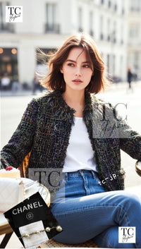 CHANEL 03A Green Multi Mohair Wool Poodle Tweed Jacket CC Logo Candy Button 38 40 シャネル グリーン モヘア ウール プードル ツイード ジャケット キャンディー CC ロゴボタン 即発 - TC JAPAN