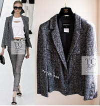 CHANEL 07S Black White Silk Tweed Jacket 42 シャネル ブラック ホワイト シルク100% ジャケット 即発