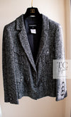 CHANEL 07S Black White Silk Tweed Jacket 42 シャネル ブラック ホワイト シルク100% ジャケット 即発