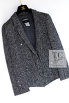 CHANEL 07S Black White Silk Tweed Jacket 42 シャネル ブラック ホワイト シルク100% ジャケット 即発