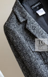 CHANEL 07S Black White Silk Tweed Jacket 42 シャネル ブラック ホワイト シルク100% ジャケット 即発