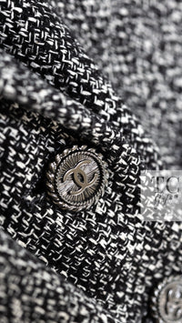 CHANEL 07S Black White Silk Tweed Jacket 42 シャネル ブラック ホワイト シルク100% ジャケット 即発