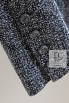 CHANEL 07S Black White Silk Tweed Jacket 42 シャネル ブラック ホワイト シルク100% ジャケット 即発