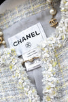 CHANEL 09S Light Gray Mint Cotton Wool Tweed Jacket Skirt Suit 34 36 シャネル ライト グレー ミント コットン ウール ツイード ジャケット スカート スーツ 即発 - TC JAPAN