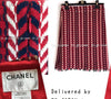 CHANEL 04A Red Tricolore CC Logo Trim Jacket Skirt Suit 34 ② シャネル レッド トリコロール ジャケット スカート スーツ カメリアブローチ付 即発