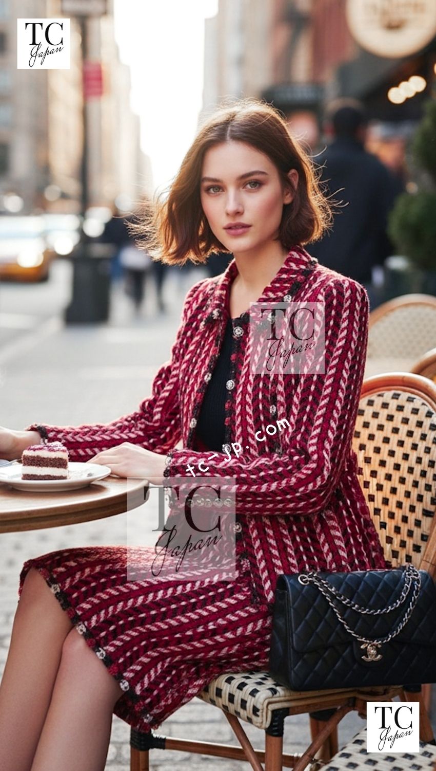 新品未使用　ヴィンテージ　CHANEL シャネル　スカート　ウール　カシミア CHANEL シャネル ヴィンテージ ウール スカート レッド サイズ36