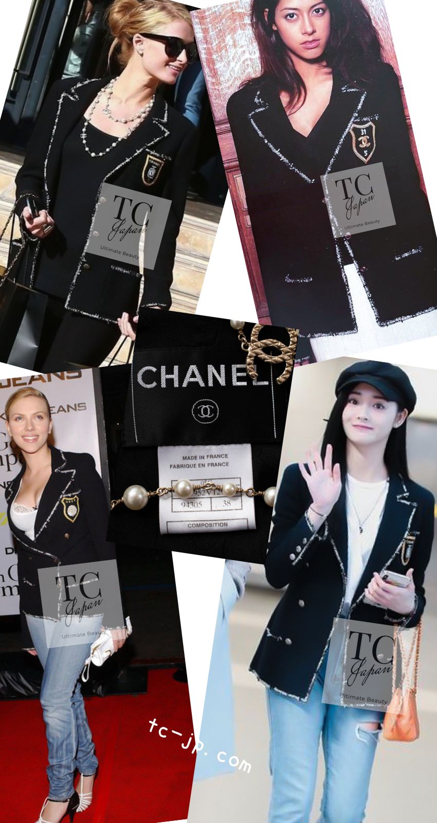 シャネル ジャケット CHANEL ブラック CC ロゴ エンブレム ブレザー 05C Black CC Logo Emblem Blazer  Jacket – TC JAPAN