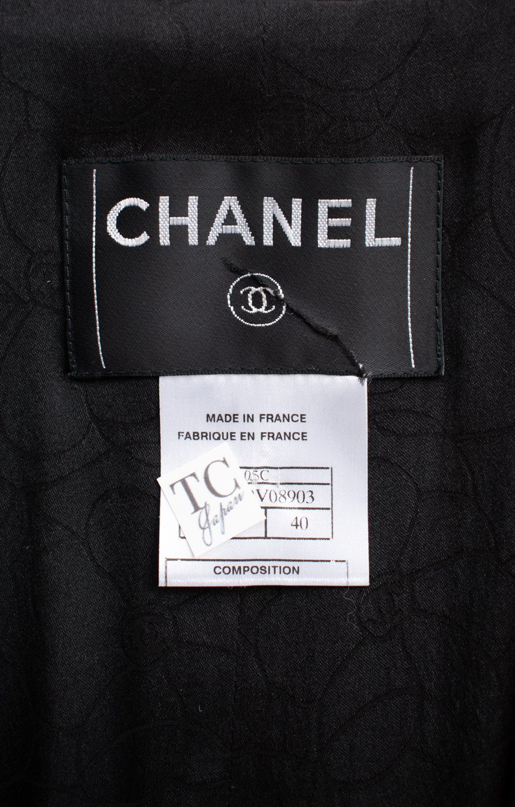 CHANEL 05C Blazer Jacket Black Beads Trim Wool 40 シャネル ブレザー ジャケット ブラック ビジュー トリミング ウール ミランダ カー着用